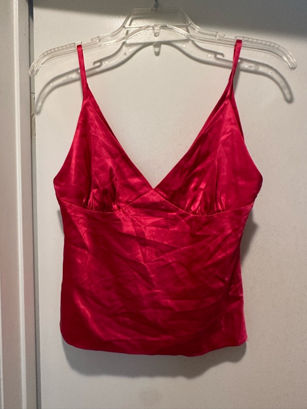 Express Hot Pink Satin V-Neck Camisole Size 4
